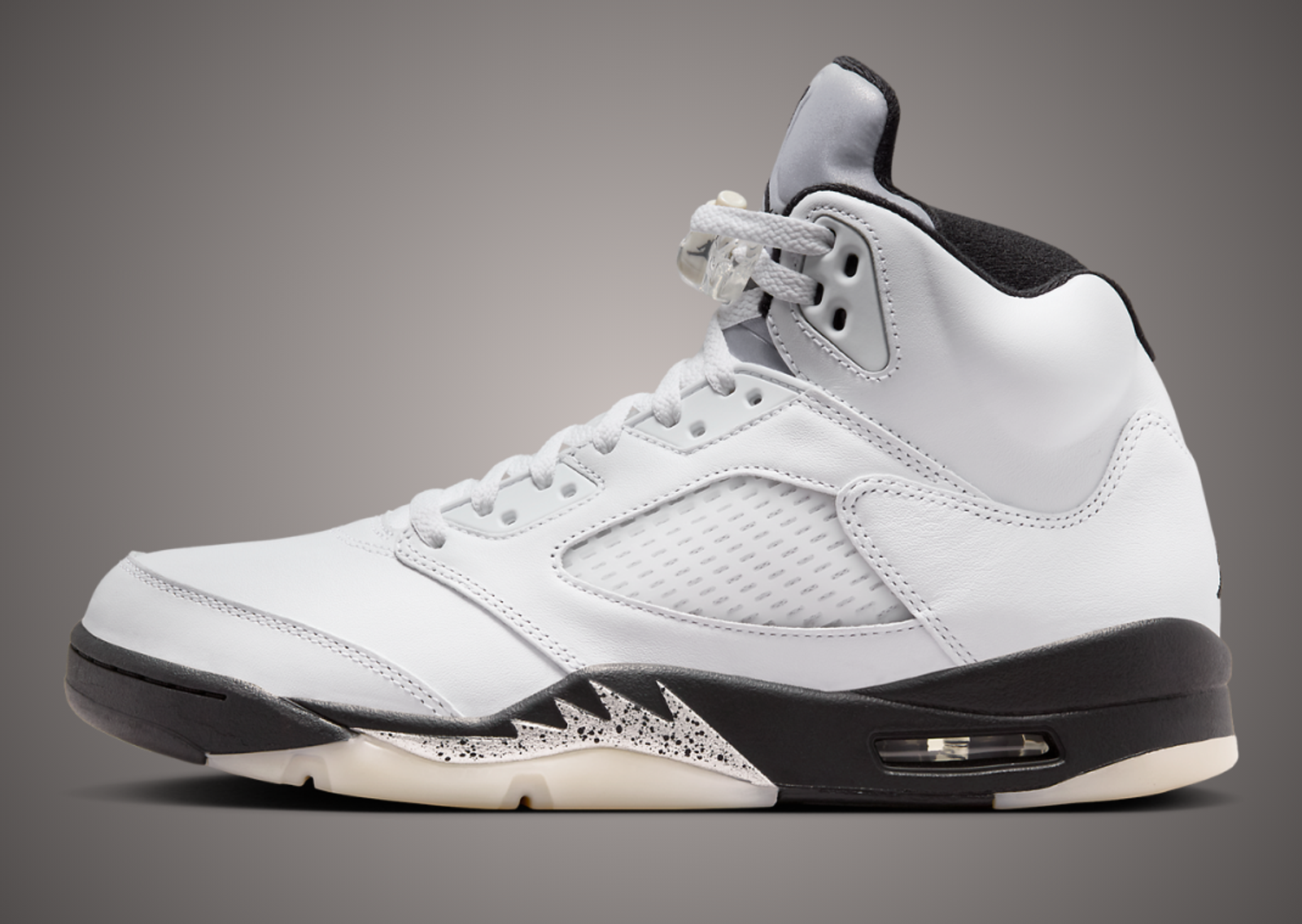 Air Jordan 5 Retro White Metallic Black Lateral Left