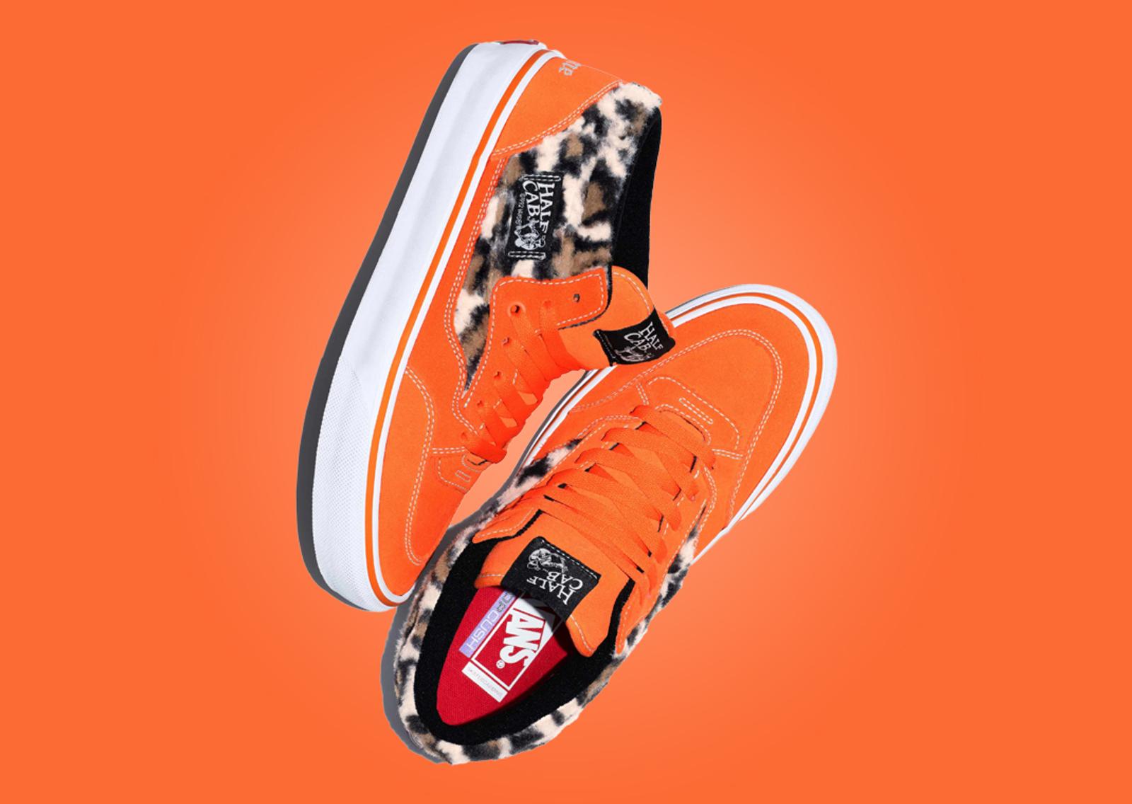 Supreme x Vans Half Cab Cheetah Print Orange Pair