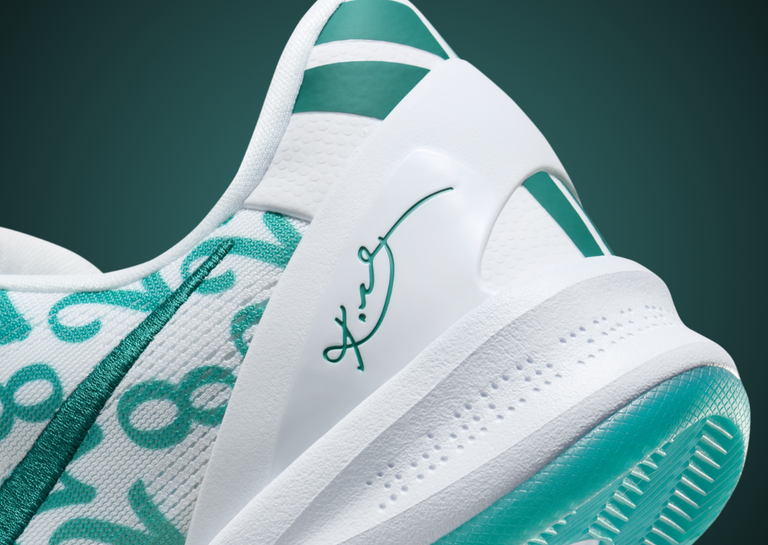 Nike Kobe 8 Protro White Radiant Emerald Heel Detail