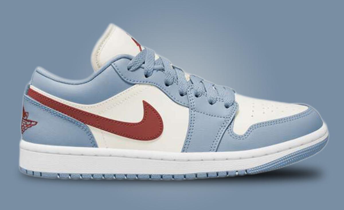 The Air Jordan 1 Low Blue Grey Dune Red Arrives as a Women's Exclusive