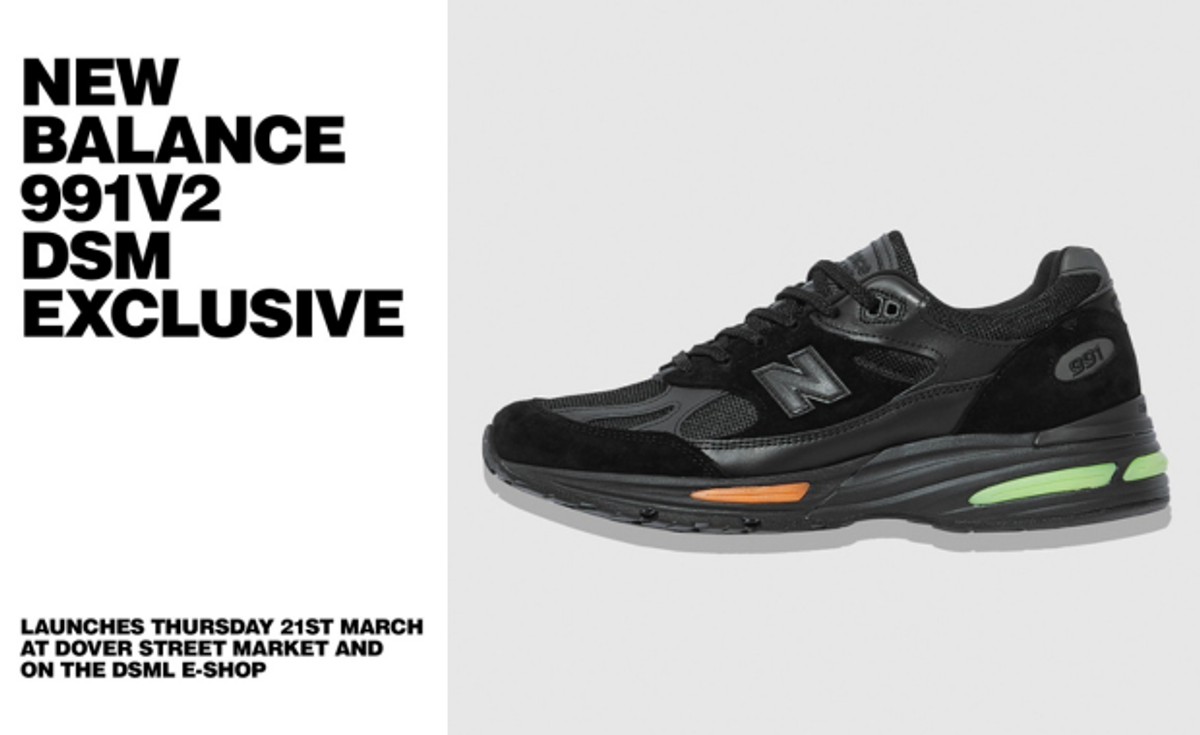 The Dover Street Market Exclusive New Balance 991v2 Made in UK London Marathon Releases March 2024