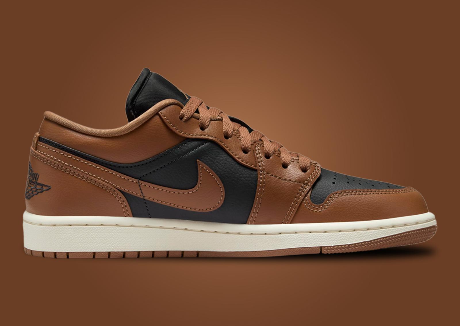 Air Jordan 1 Low Black Archaeo Brown (W) Medial