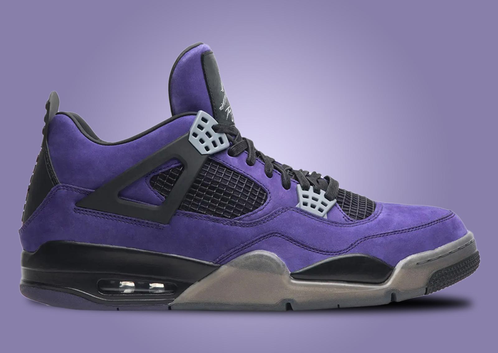 Travis Scott x Air Jordan 4 Purple Suede Lateral