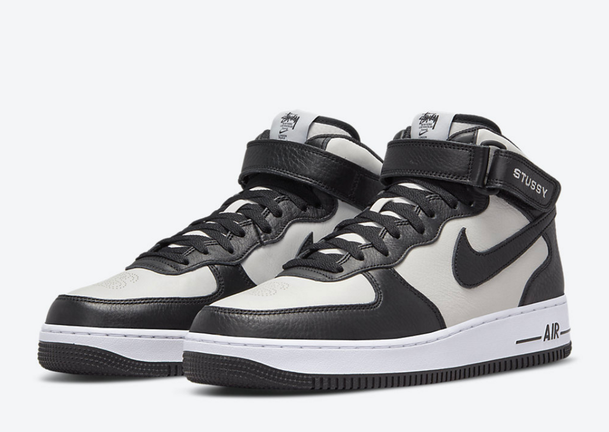 Official Look At The Stussy x Nike Air Force 1 Mid Black White
