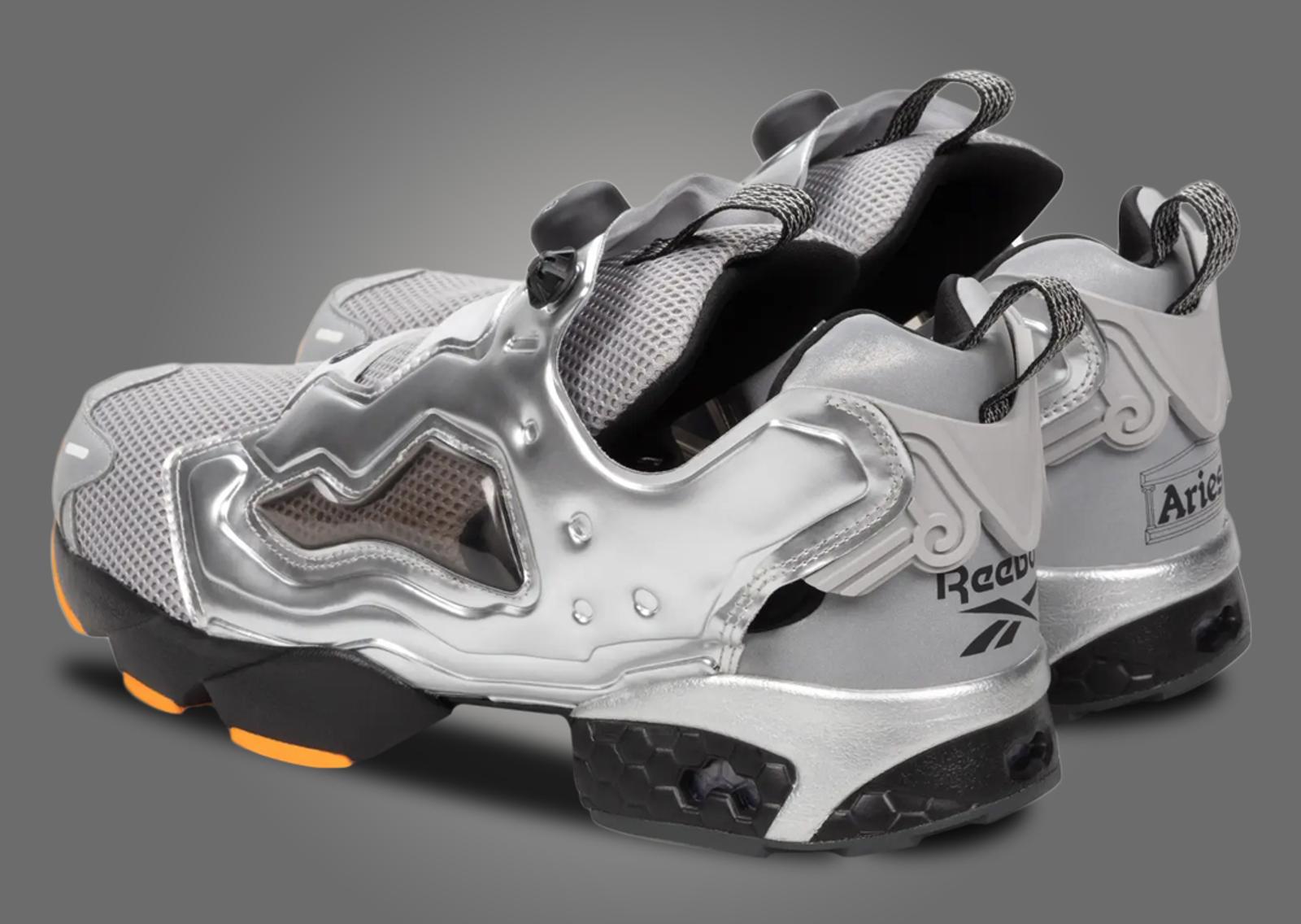 Aries x Reebok Instapump Fury 94 Metallic Silver Heel Angle