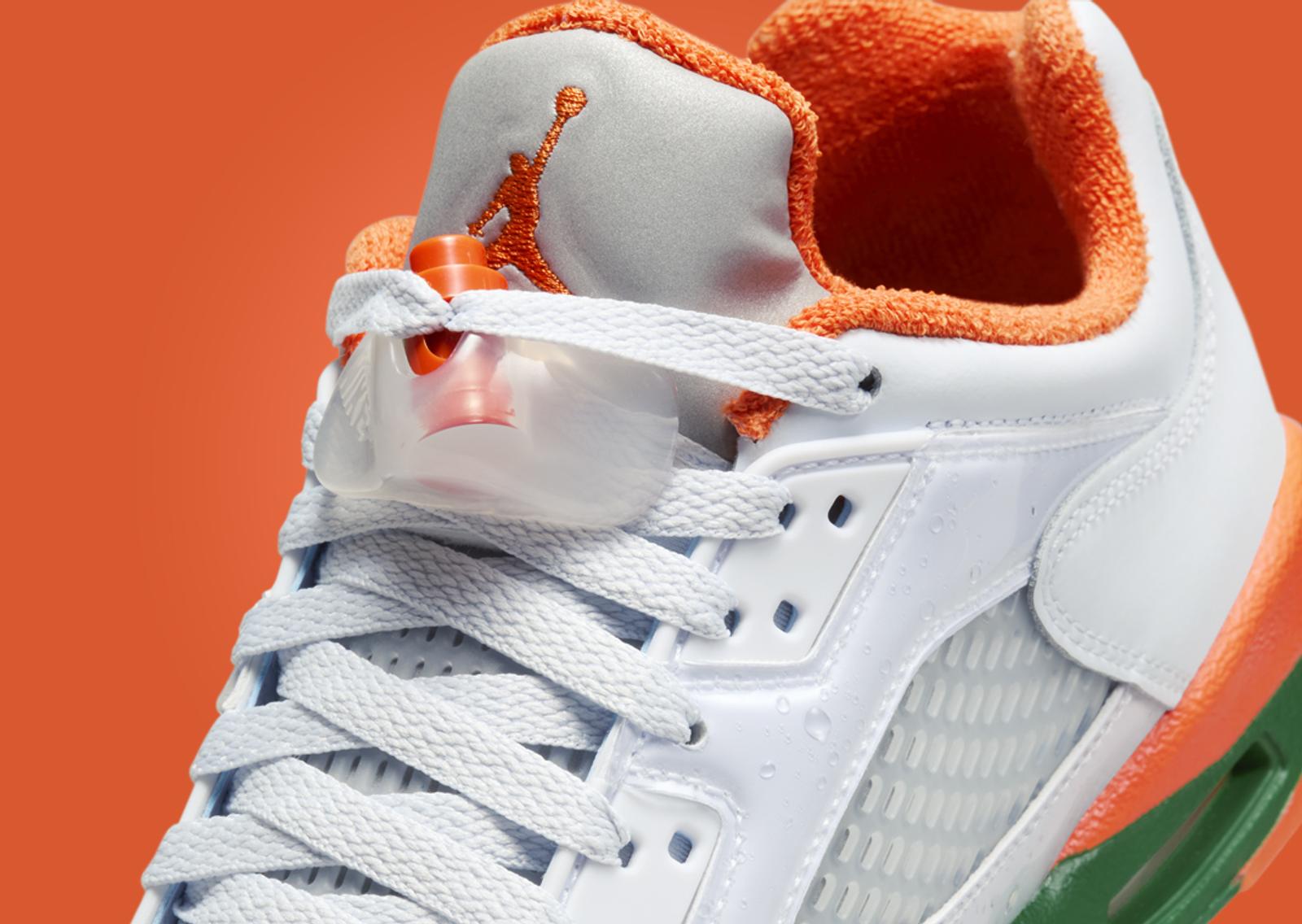 Air Jordan 5 Retro Low Hurricanes (GS) Tongue Detail