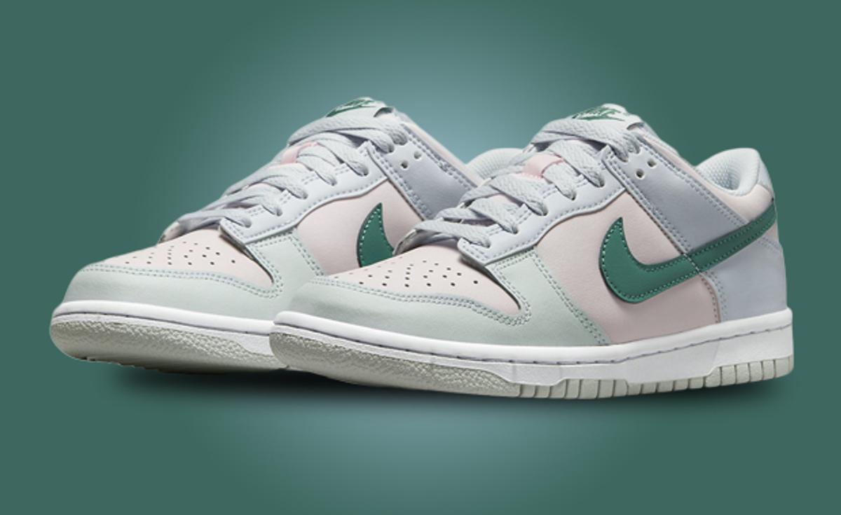 The Nike Dunk Low Football Grey Mineral Teal Pearl Pink Is Made For Little Sneakerheads