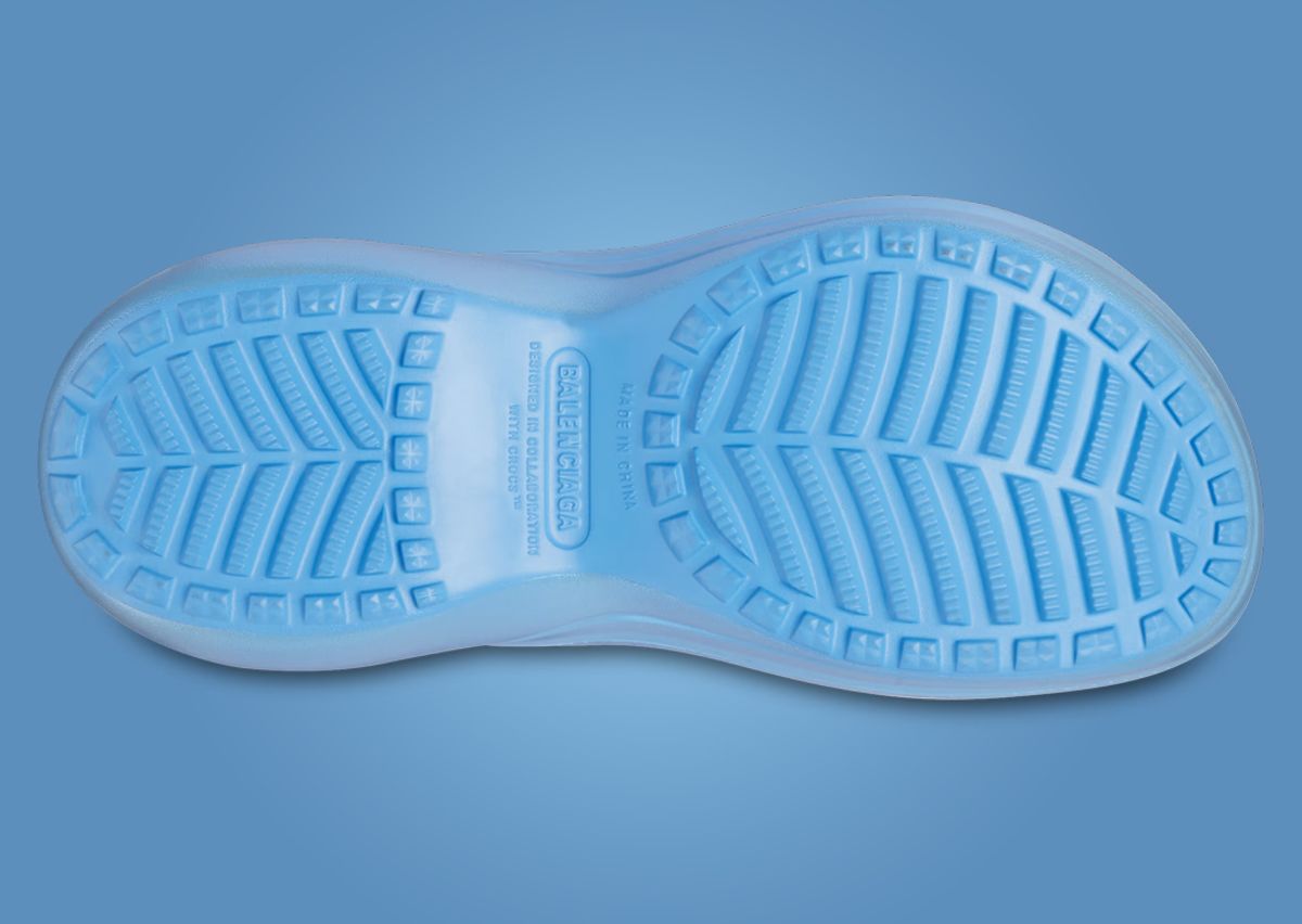 Balenciaga x Crocs Women's Pool Slide Sandal Blue Outsole