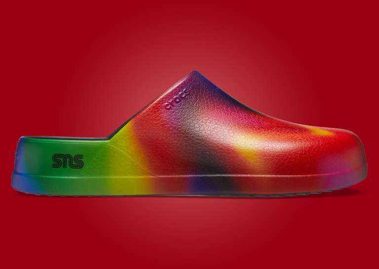SNS x Crocs Dylan Mule Rainbow Lateral