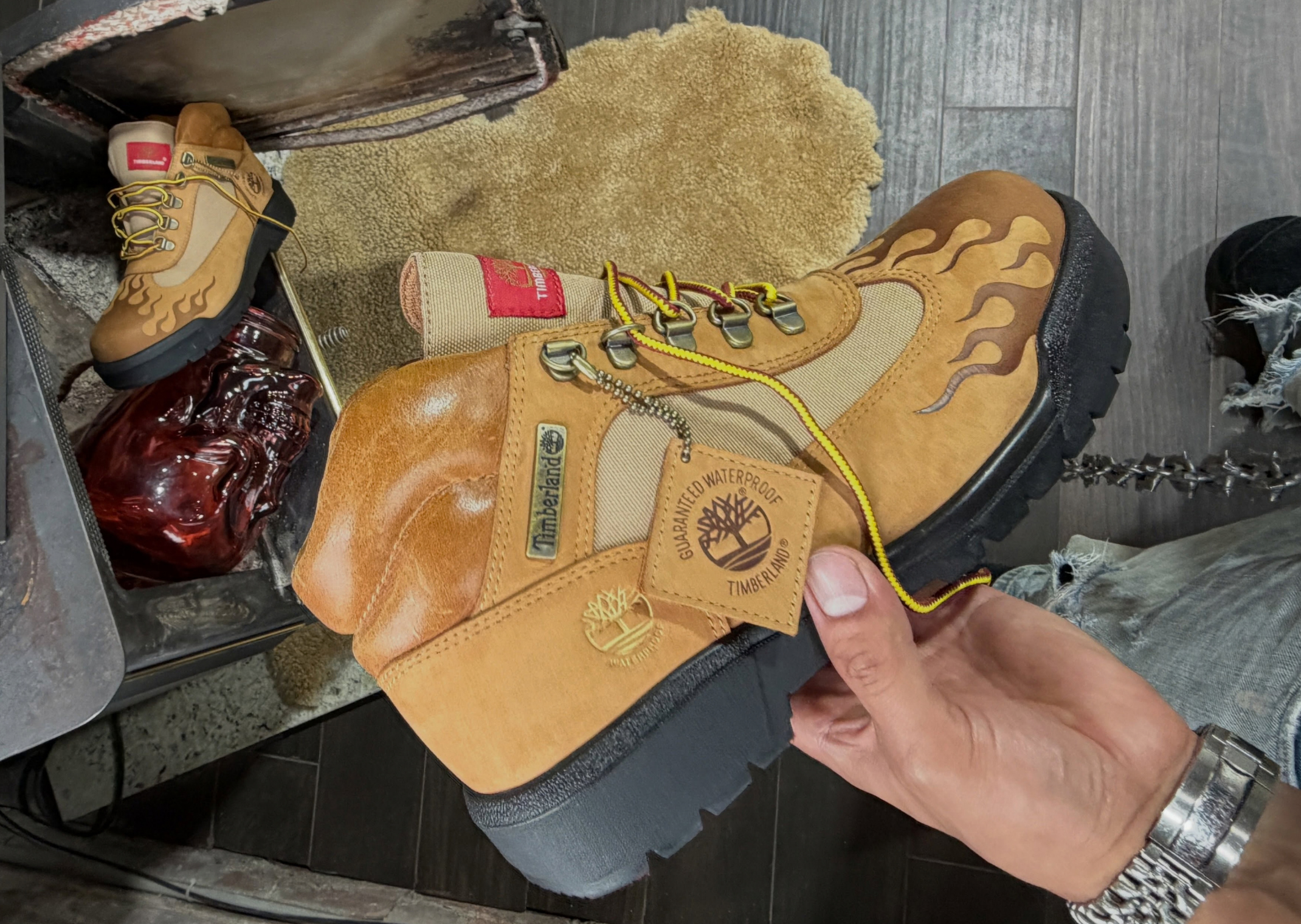 Timberland field boot ビーブロ wheat ウィート Loso is Dropping a Flame-Covered Wheat Timberland Field Boot at