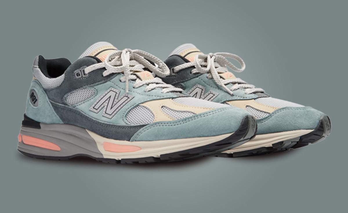 The New Balance 991v2 Made in UK Blue Silver Releases March 2024
