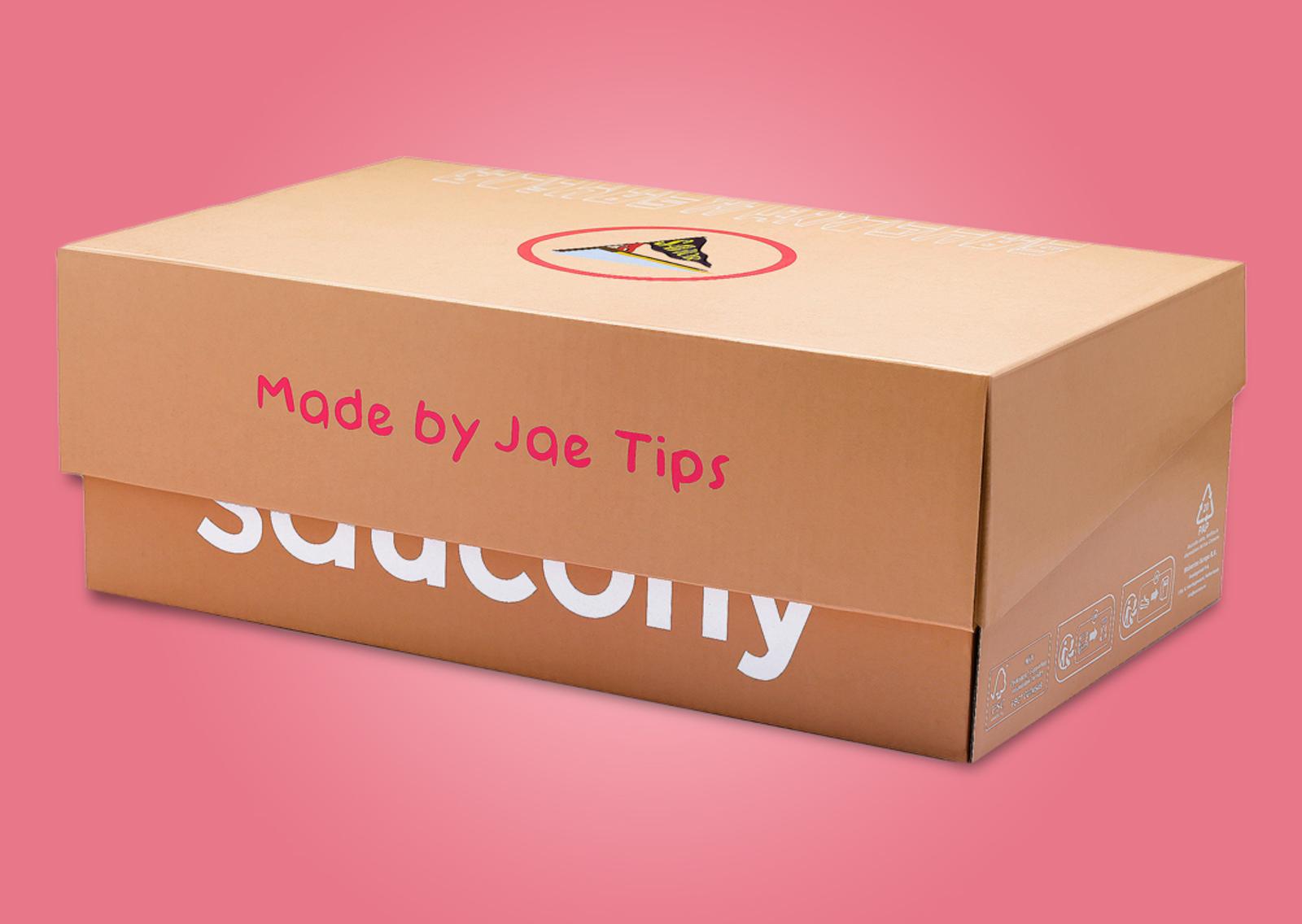 Jae Tips' Saucony ProGrid Omni 9 Tan Packaging