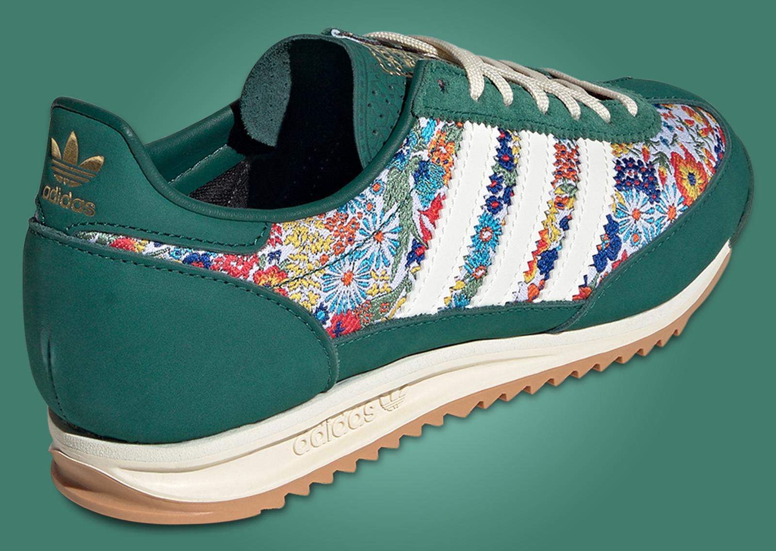 Liberty London x adidas SL 72 OG Collegiate Green (W) Heel Angle