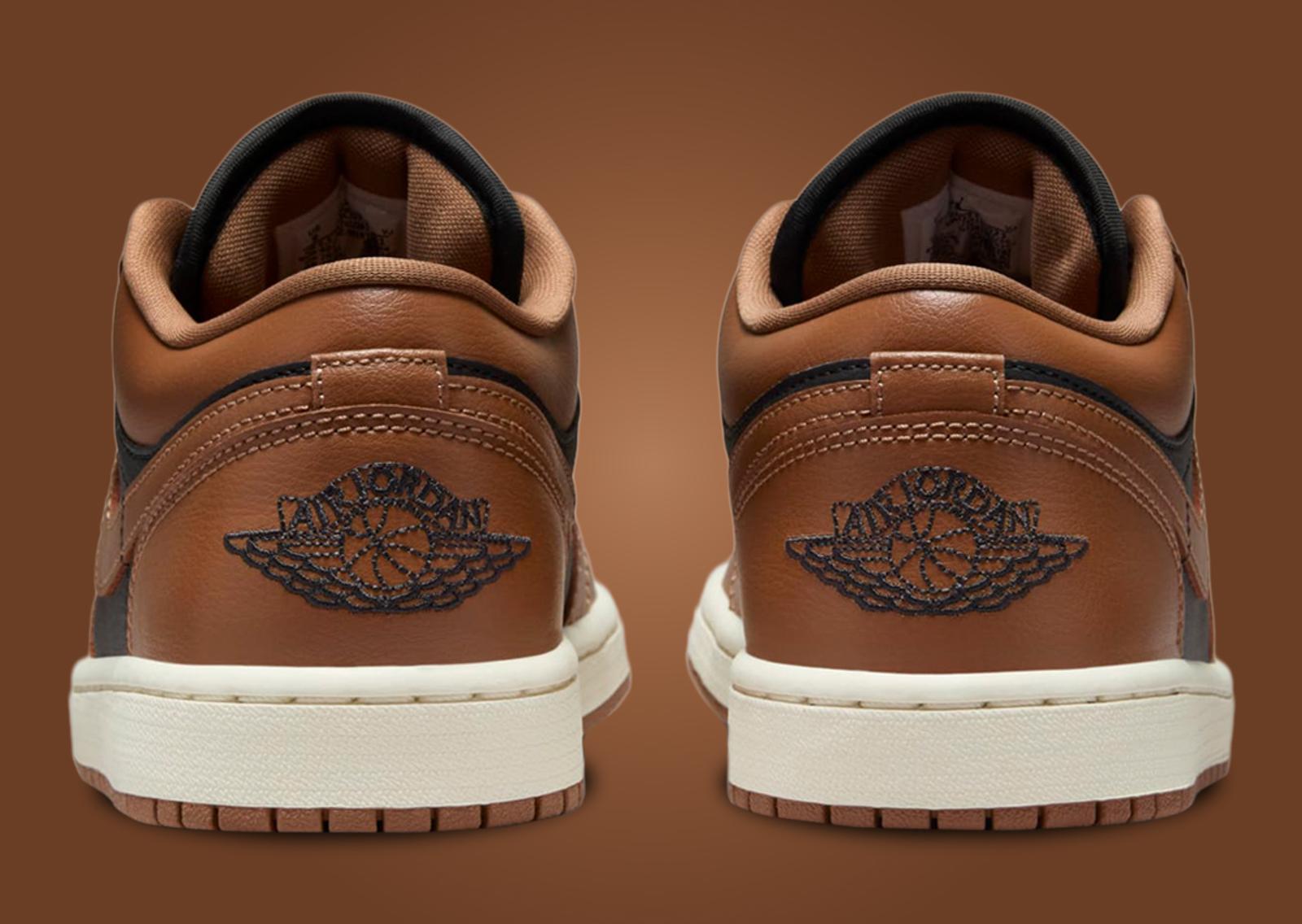 Air Jordan 1 Low Black Archaeo Brown (W) Back