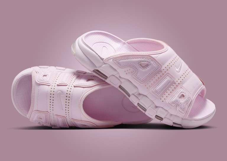 Nike Air More Uptempo Slide Pink Foam Pair