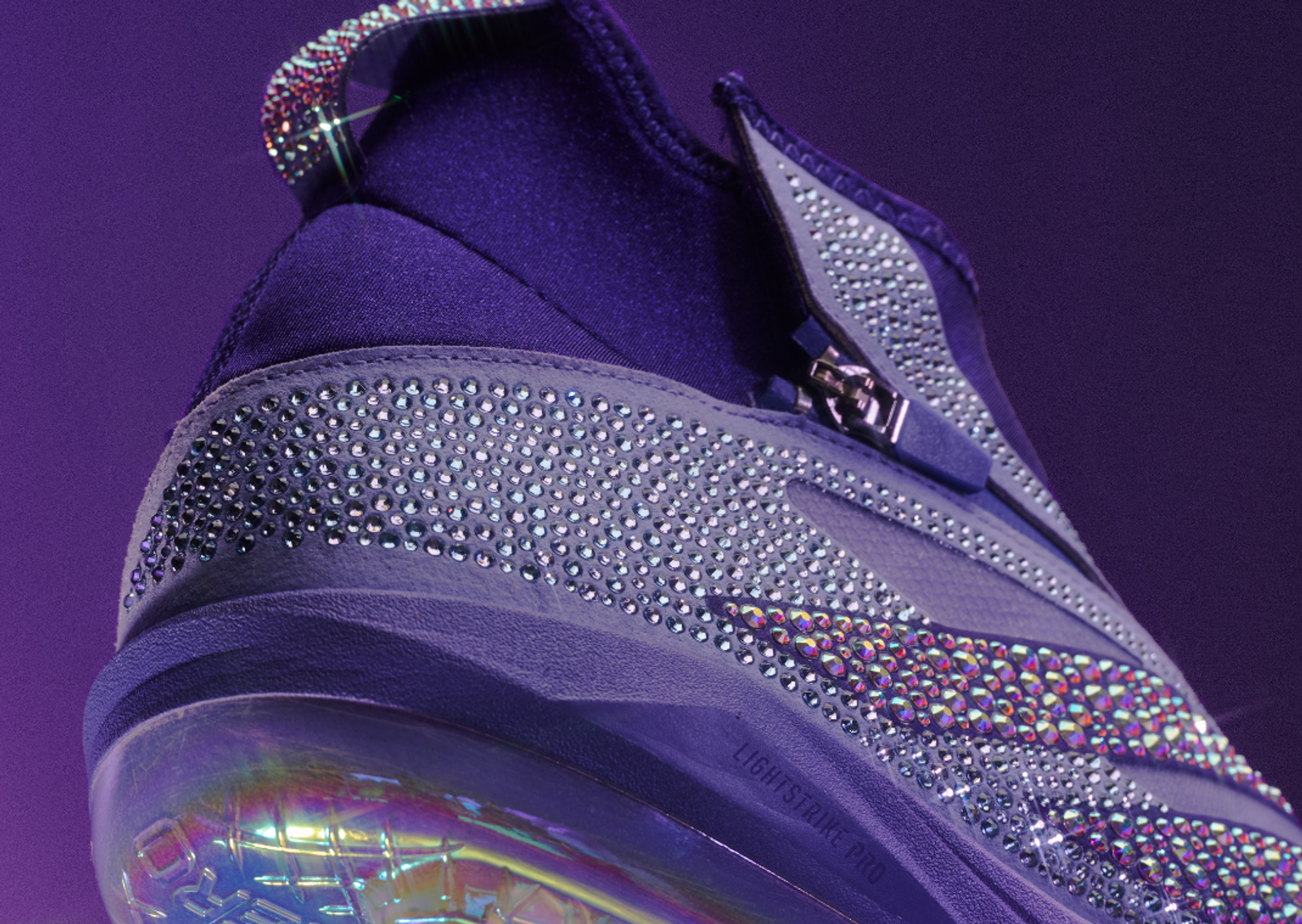 Swarovski x adidas Adizero Impact+ Light Purple Heel Detail