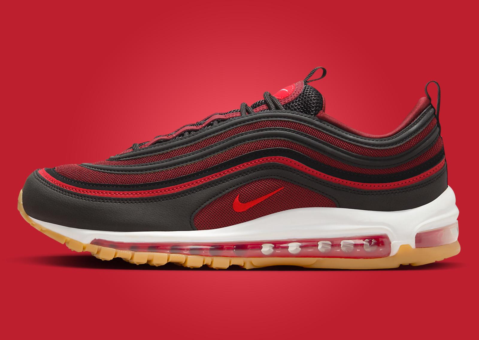 Nike Air Max 97 Black Team Scarlet Lateral