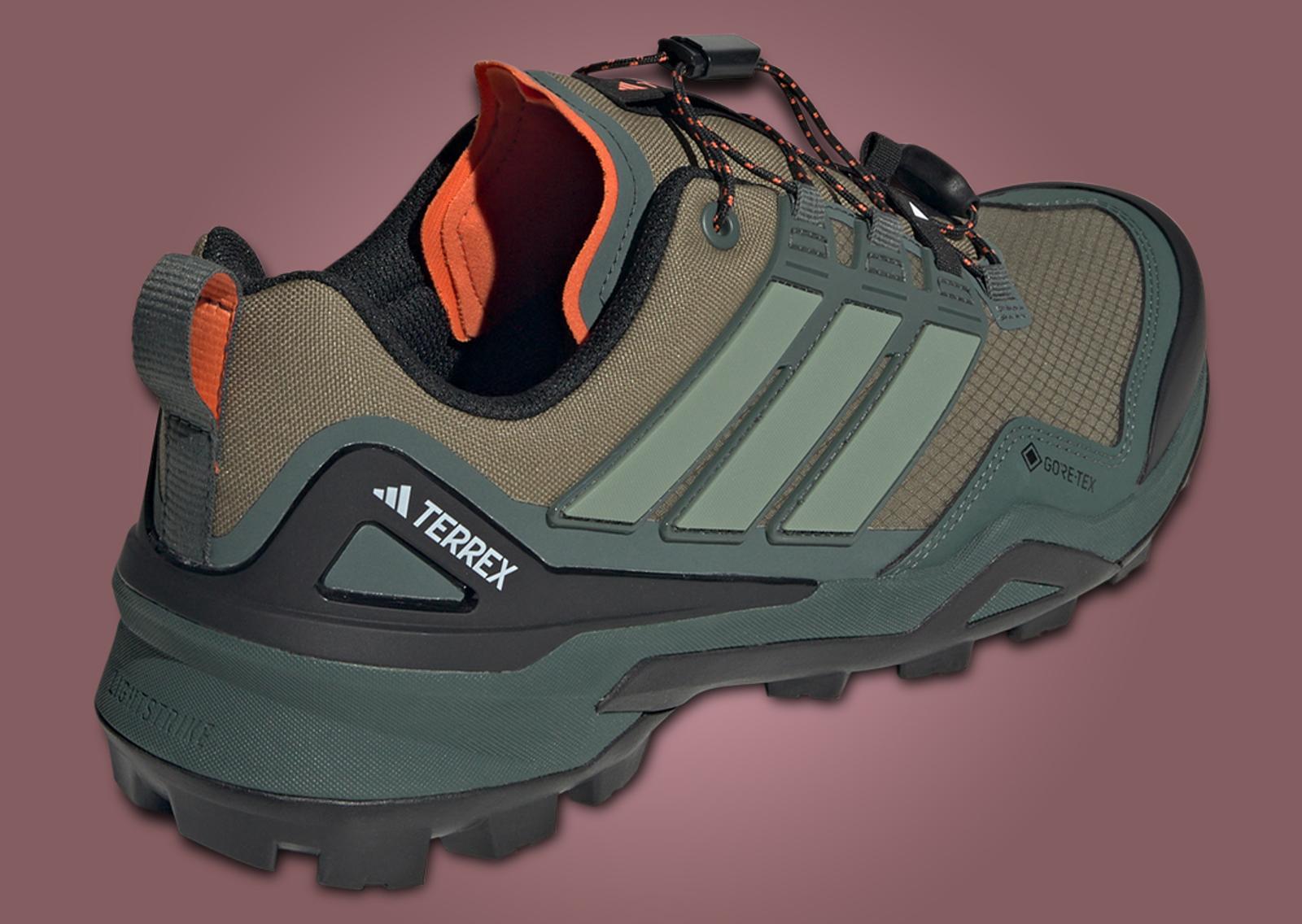 adidas Terrex Skychaser GORE-TEX Olive Strata Heel Angle