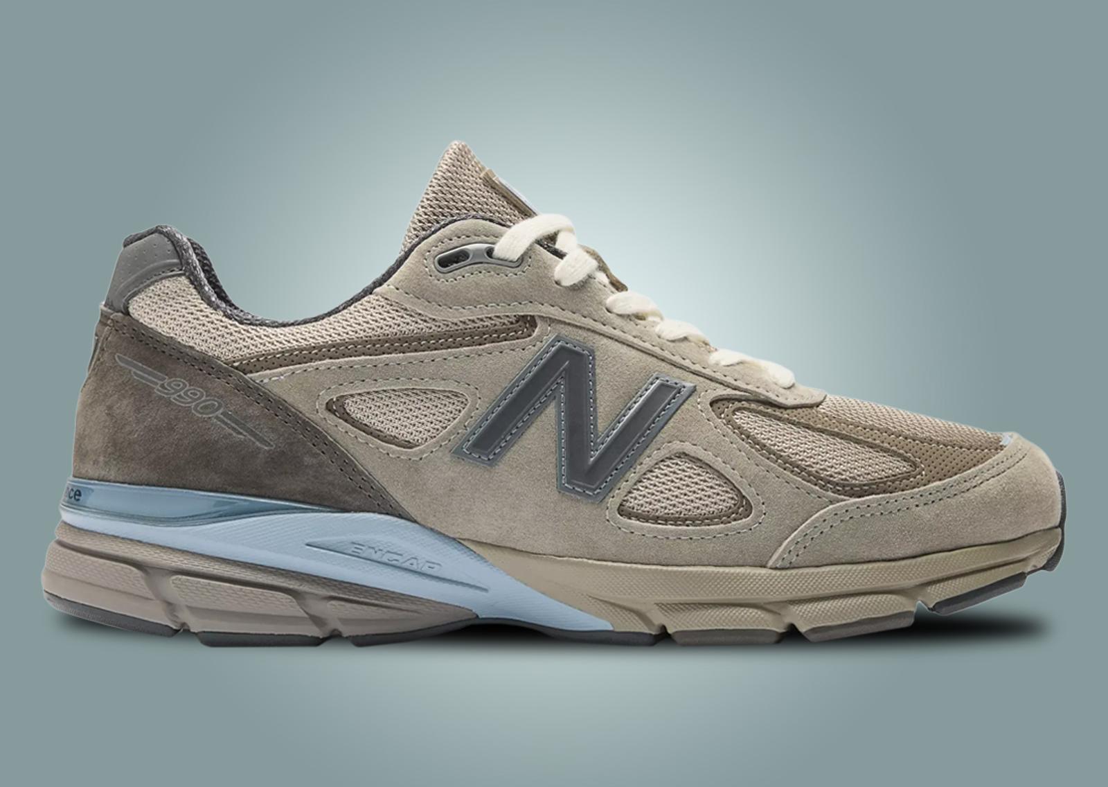 Auralee x New Balance 990v4 Made in USA Grey Llateral