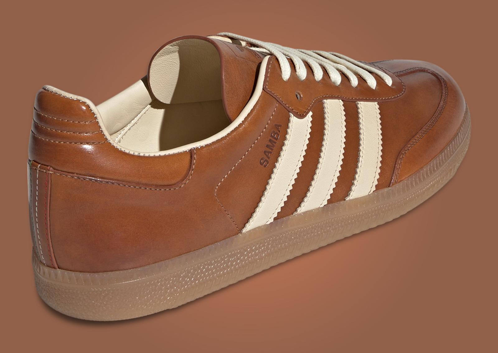 adidas Samba OG Made in Italy Vachetta Tan Heel Angle