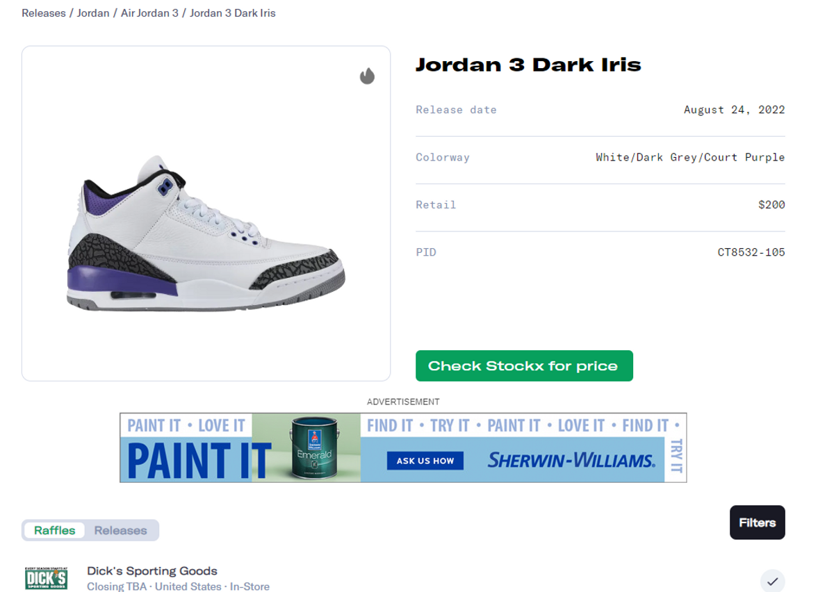 Air Jordan 3 Retro Dark Iris Raffle Guide