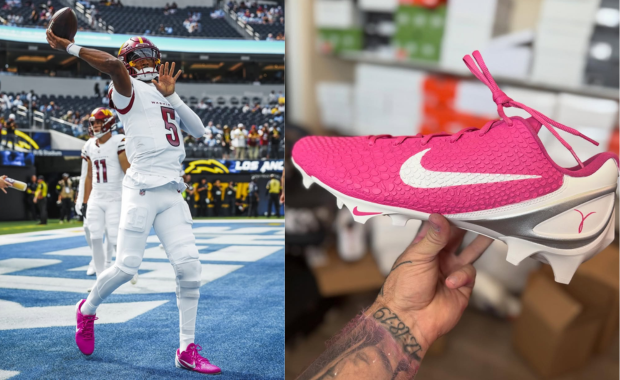 Jayden Daniels Nike Kobe 6 Breast Cancer Awareness Cleats