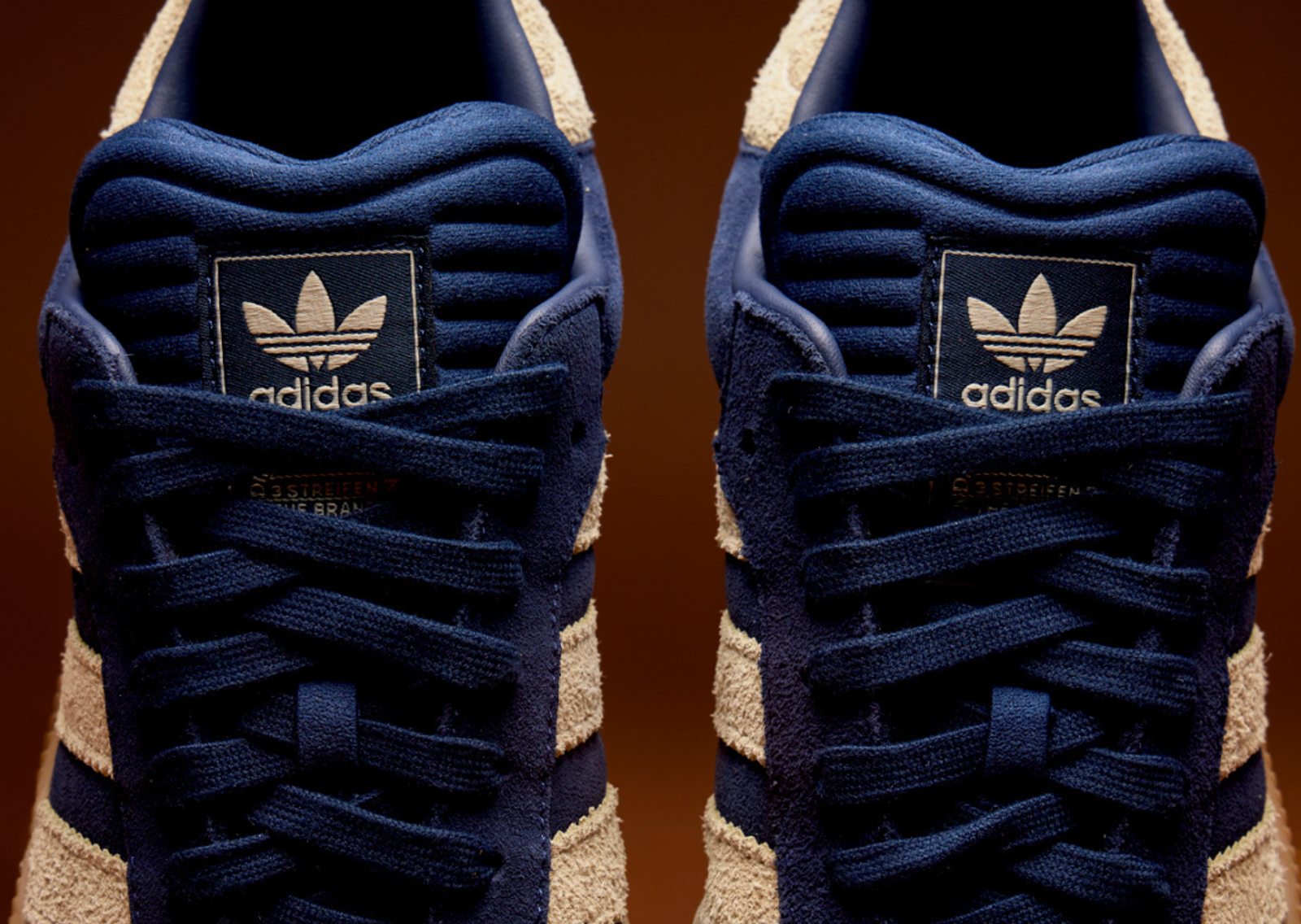 adidas Samba XLG Night Indigo Warm Vanilla Tongue Detail