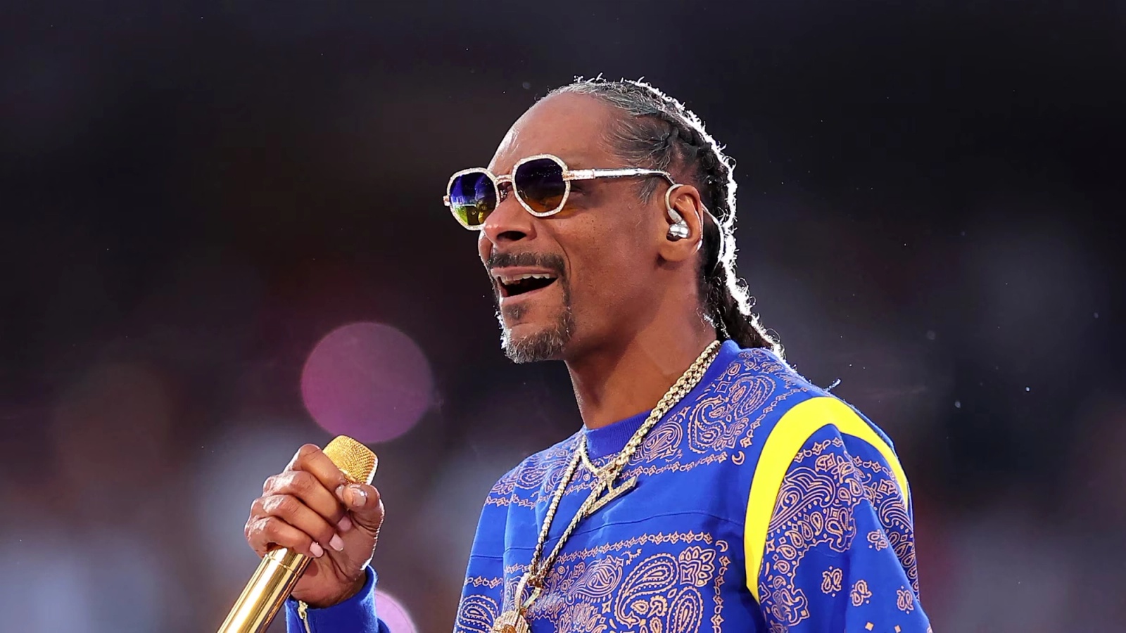 Snoop Dogg commentating at the 2024 U.S. Olympic Trials