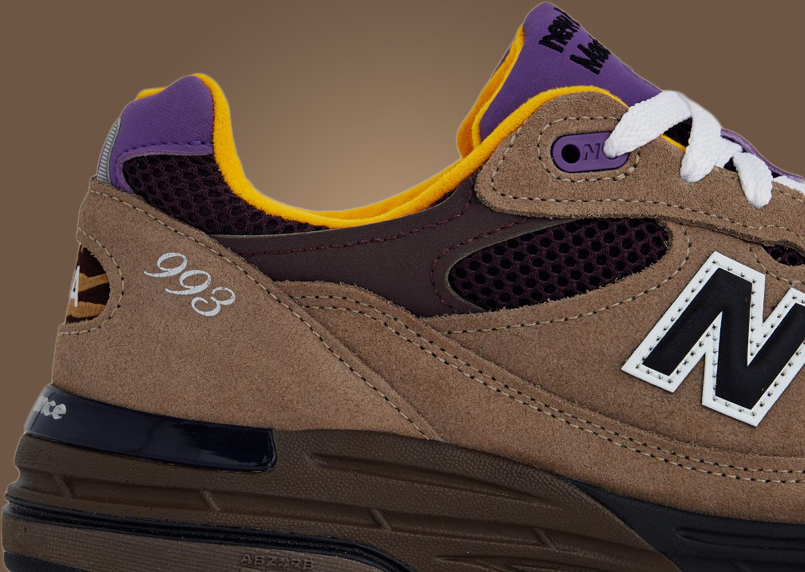 New Balance 993 Made in USA Mushroom Midnight Violet Detail