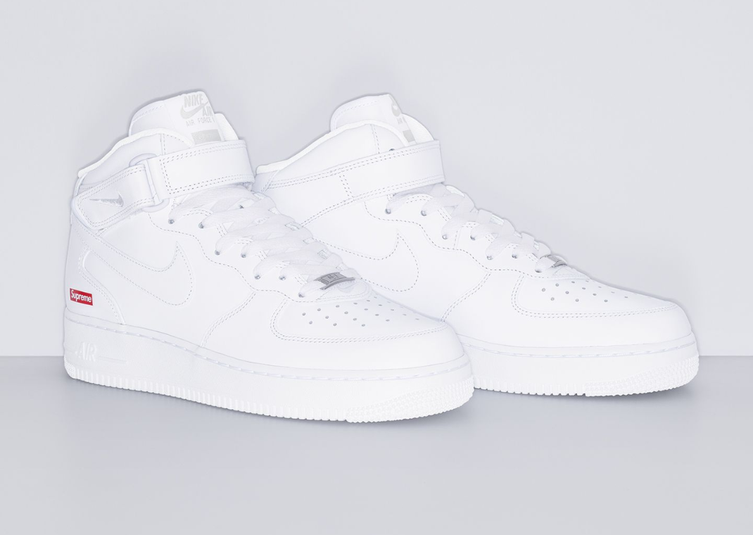 【新品未使用】NIKE AIR FORCE 1 MID SP SUPREME Supreme x Nike Air Force 1 Mid “White” Set to Drop This Fall