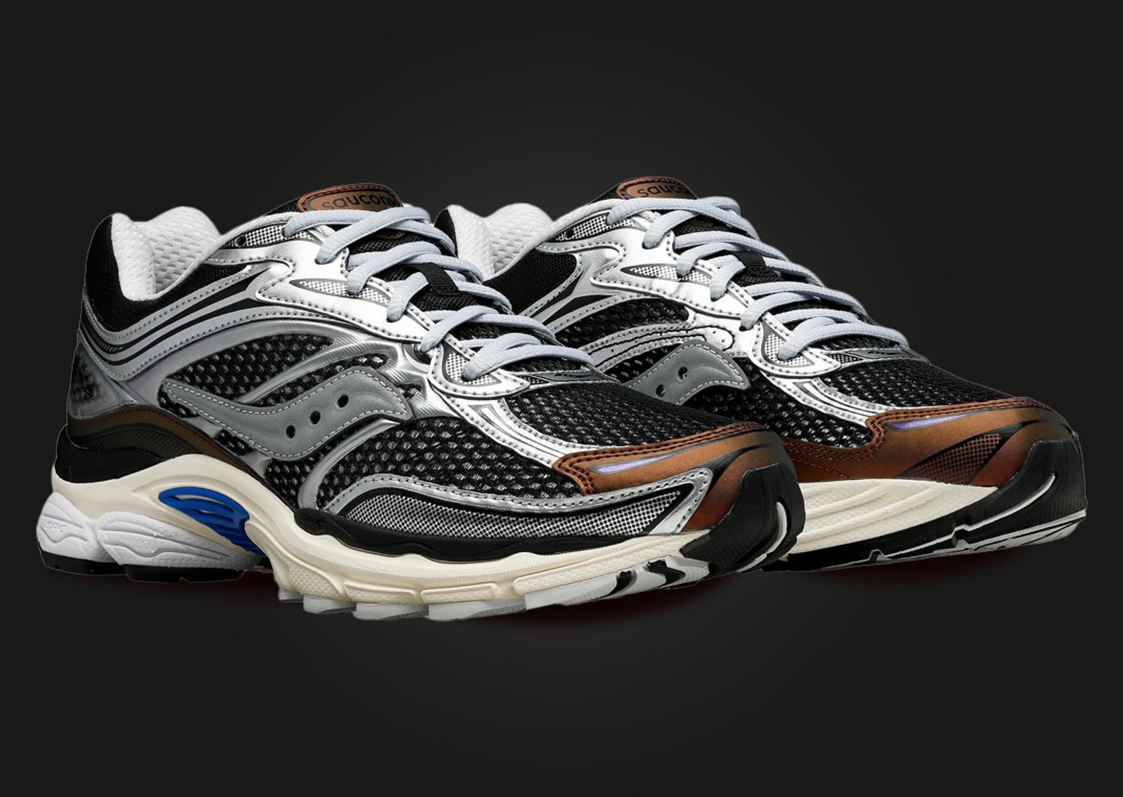 Saucony ProGrid Omni 9 Disrupt Silver Brown Angle