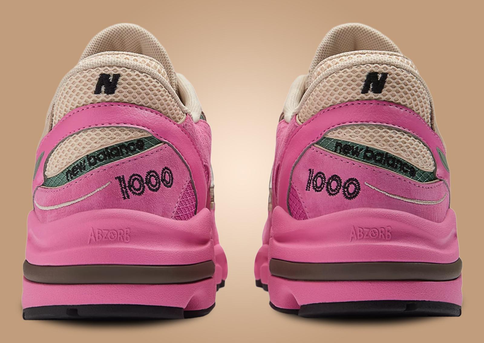 New Balance 1000 Tan Pink Heel