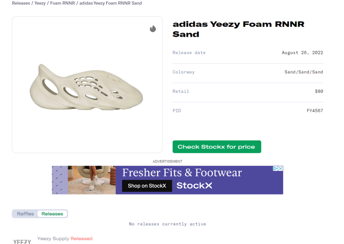 adidas Yeezy Foam RNNR Sand Release Guide
