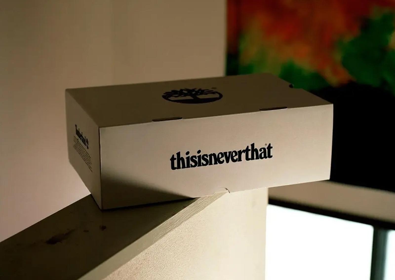 thisisneverthat x Timberland Moc Toe GTX Mid Packaging