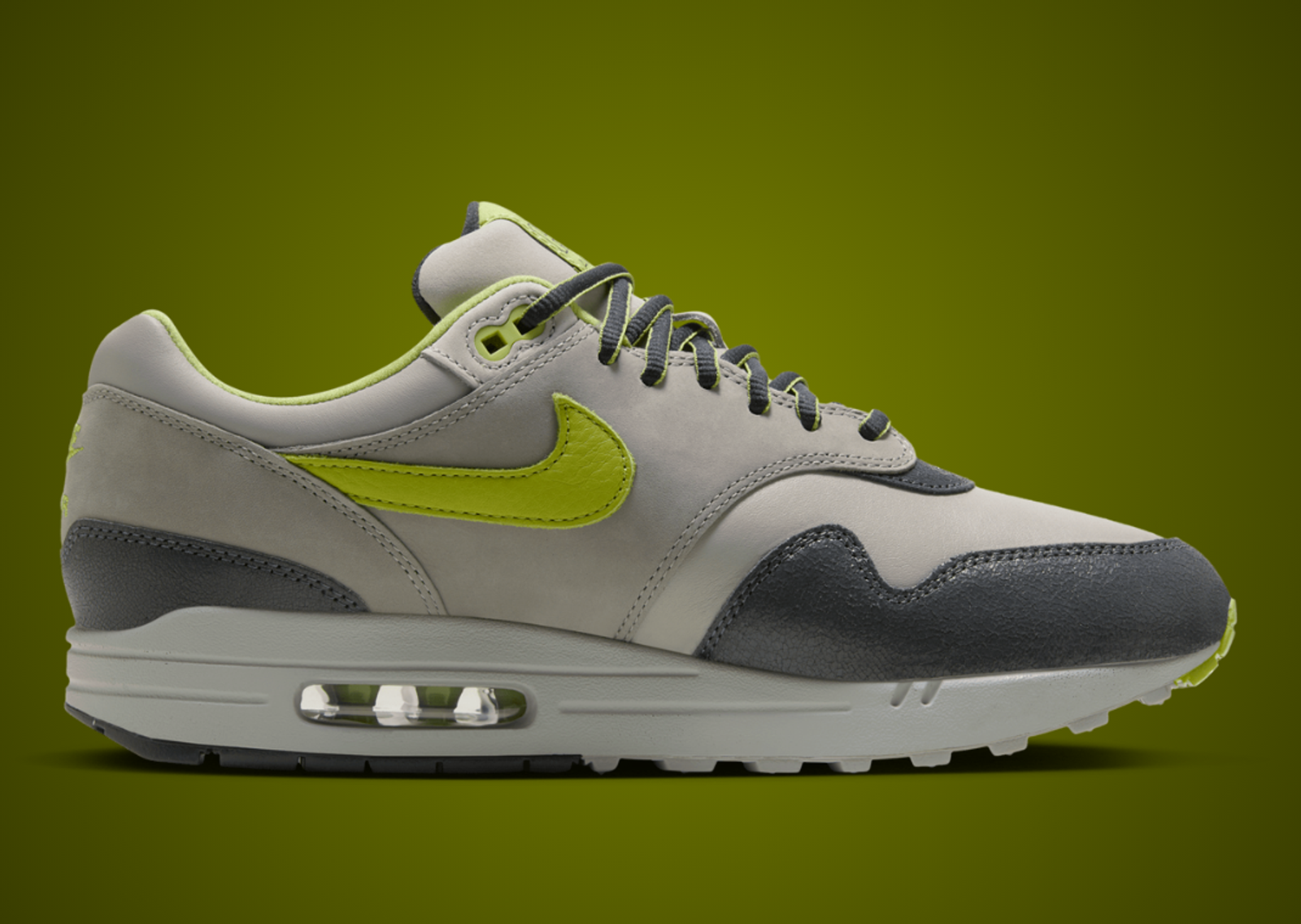 HUF x Nike Air Max 1 Anthracite Pear Medial