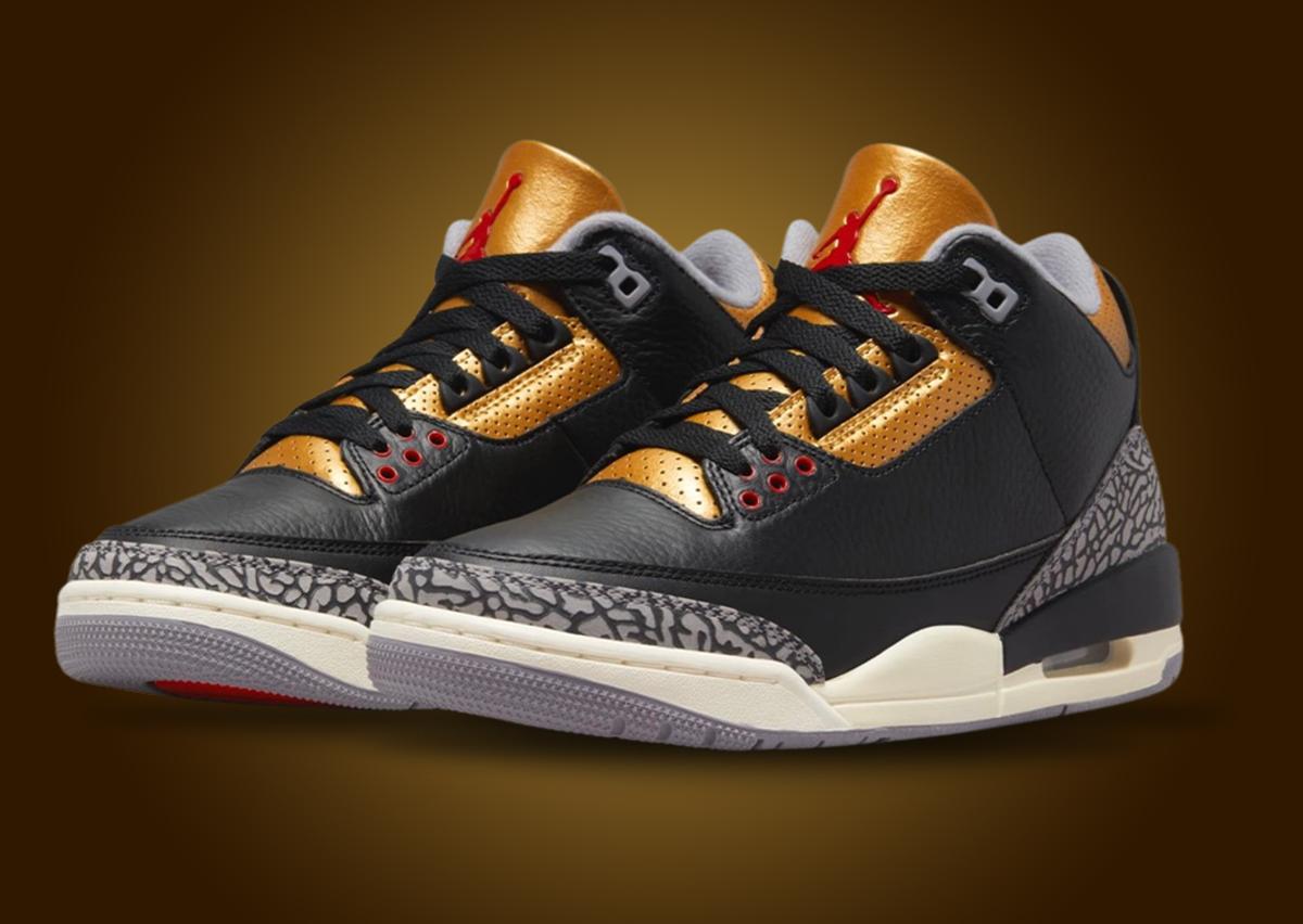 Air Jordan 3 Retro Black Metallic Gold Cement (W)