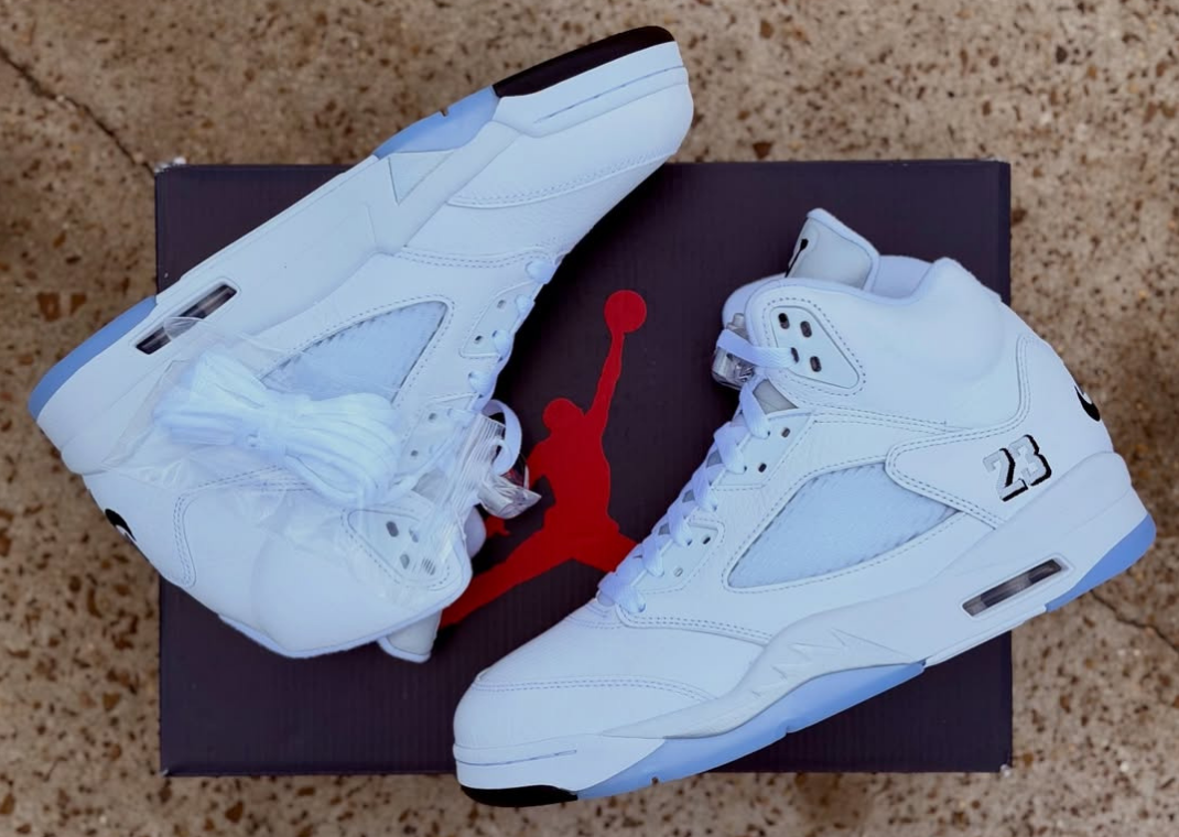 An In-Hand Look at the Air Jordan 5 Retro White Metallic has us