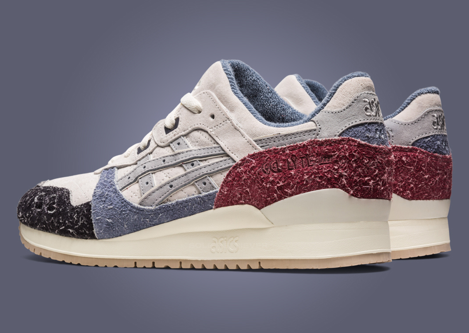 Kith x Asics Gel-Lyte III Shaggy Suede Heel Angle