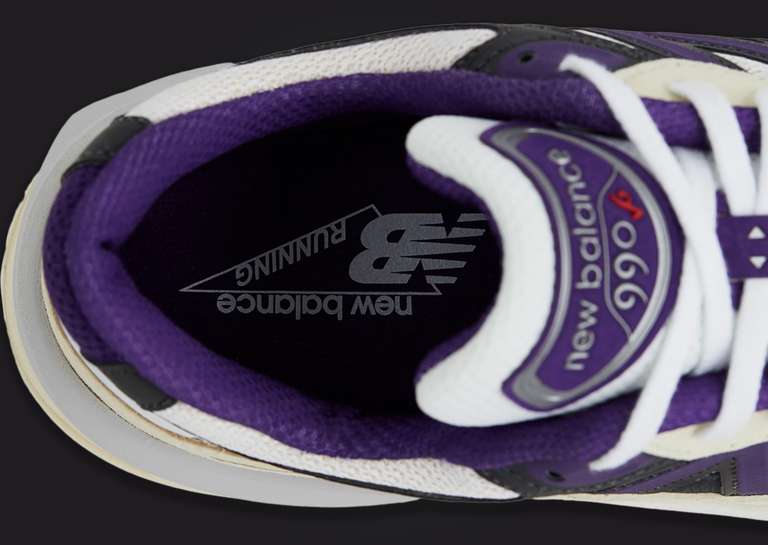 New Balance 990v6 Made in USA White Black Plum Insole