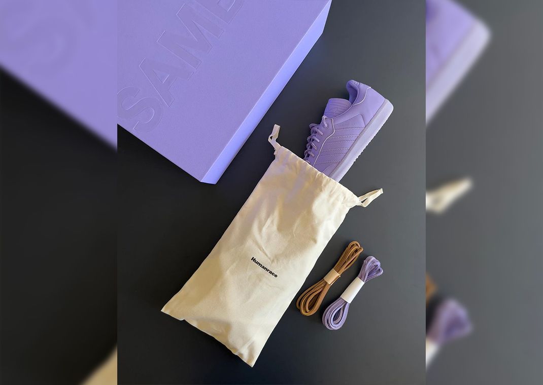 Purple Hues Cover The Pharrell Williams x adidas Humanrace Samba