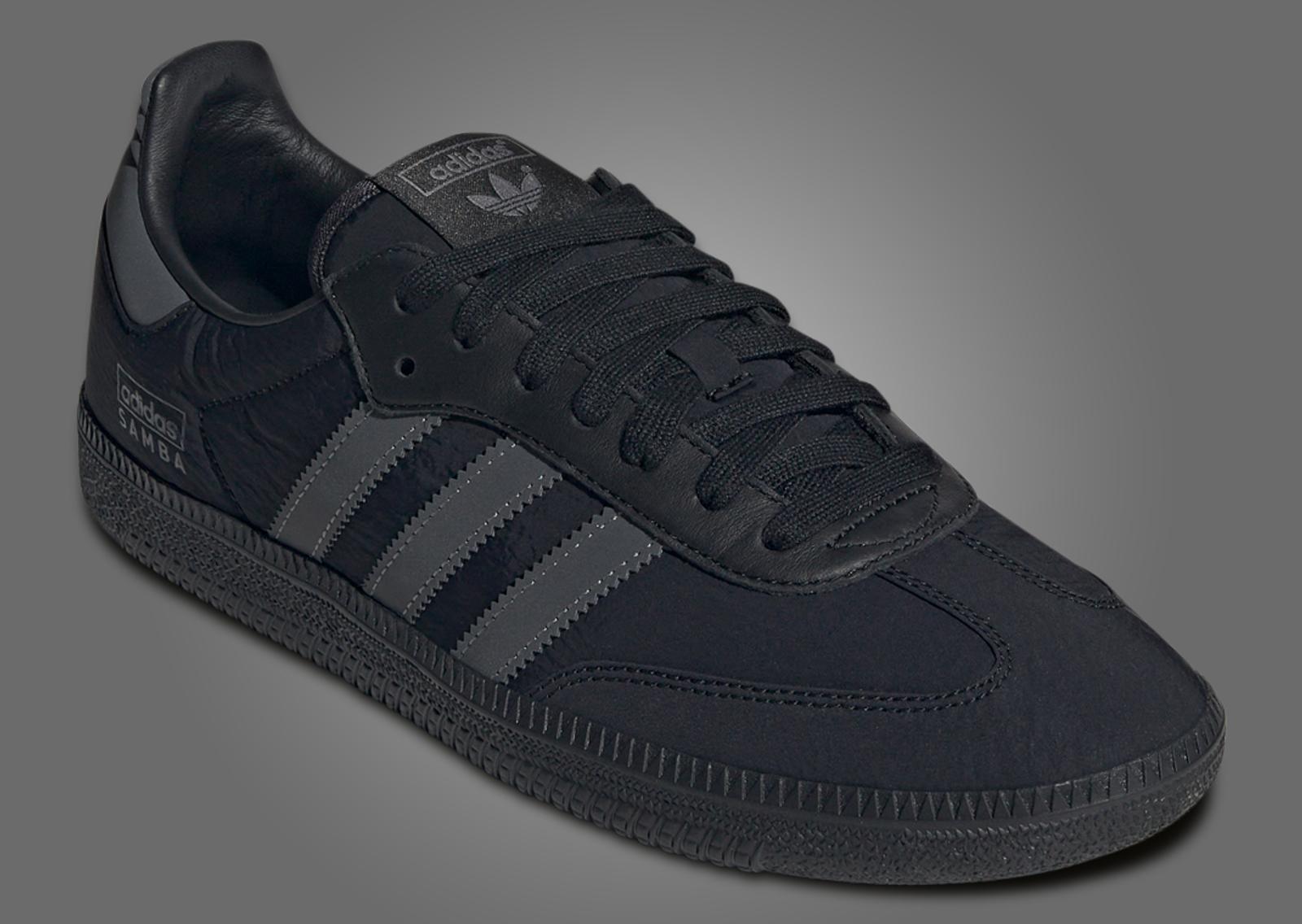 adidas Samba OG Core Black Crinkle Nylon 3M Angle