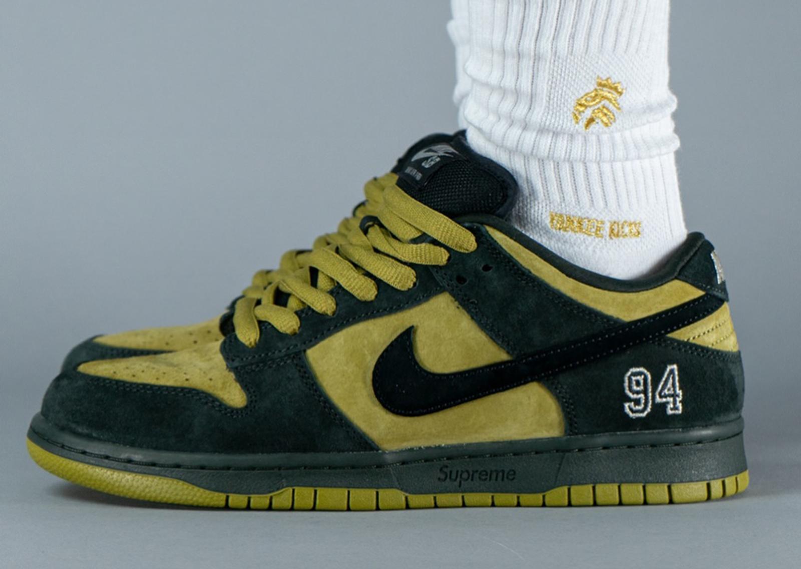 Supreme x Nike SB Dunk Low Camper Green Lateral