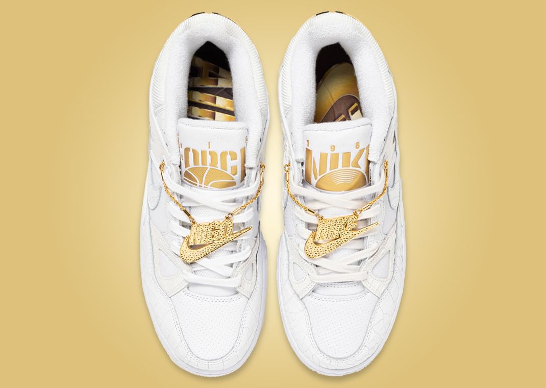 The NIGO x Nike Air Force 3 Low White Metallic Gold Releases April