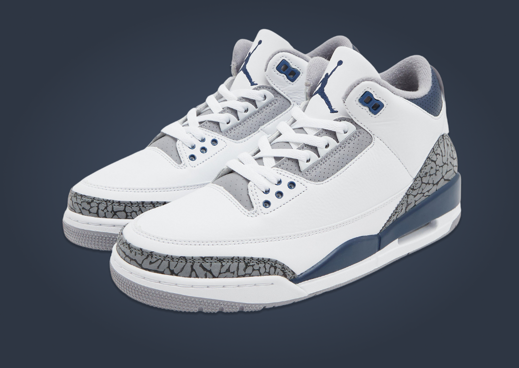 Air Jordan 3 Retro OG 'White & Cement Grey & Blue'. Nike SNKRS