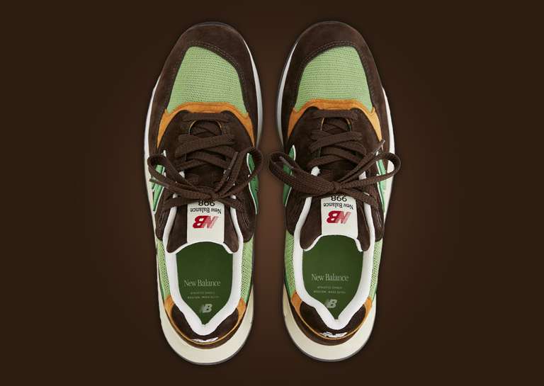 New Balance 998 Made in USA Brown Green Top