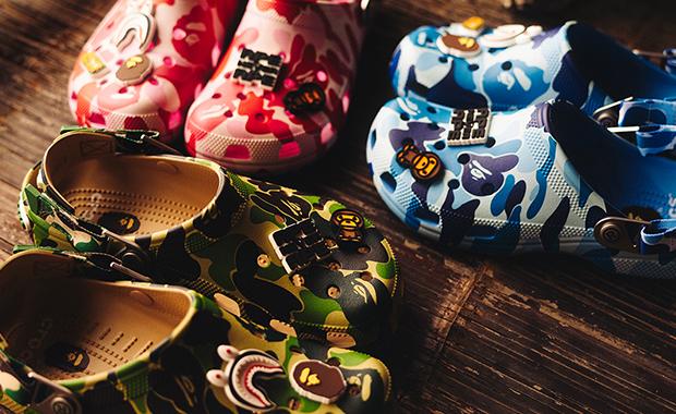 The BAPE x Crocs Classic Clog ABC Camo Pack Releases March 2025