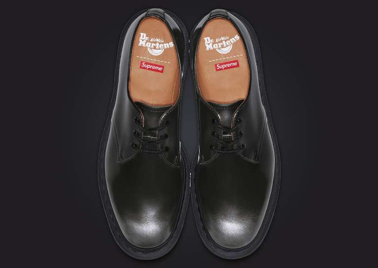 Supreme x Dr. Martens 1461 3-Eye Shoe Wear Away Black Top