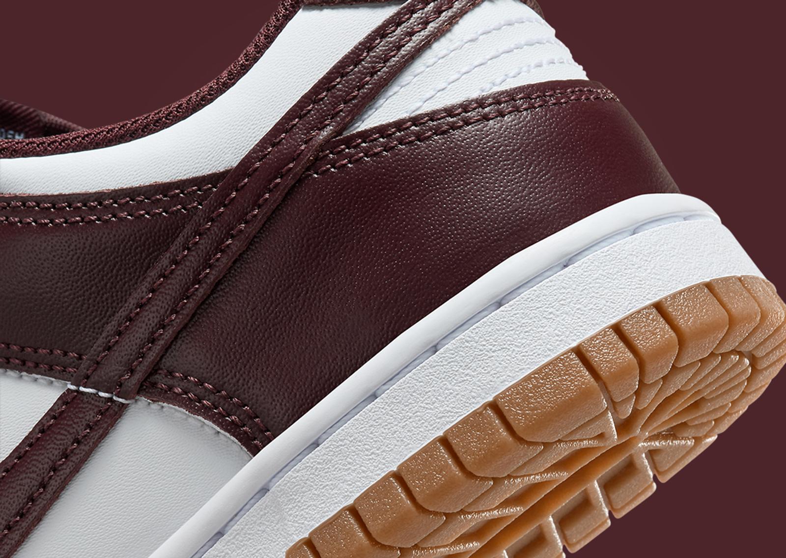 Nike Dunk Low Burgundy Crush Gum (GS) Heel