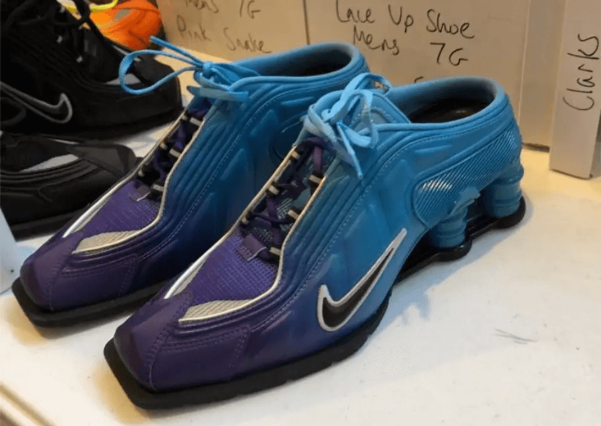 EXCLUSIVE: New Martine Rose x Nike Shox MR4 at Pitti