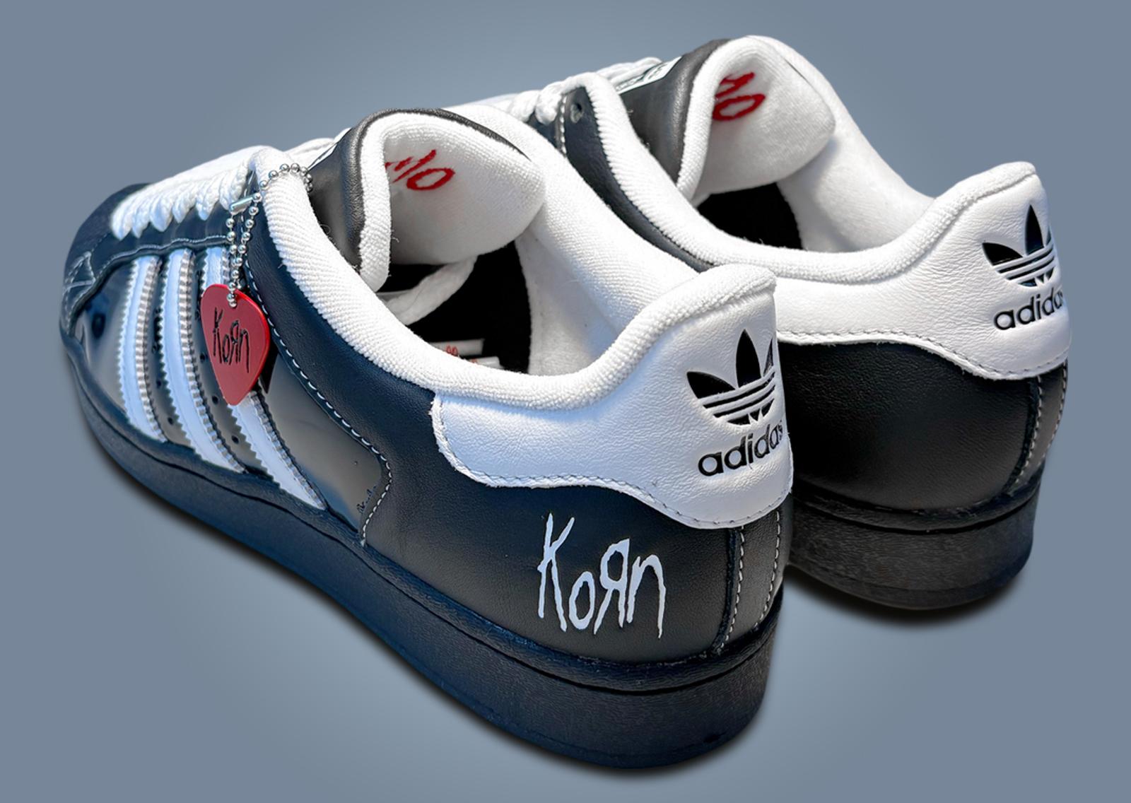 Korn x adidas Superstar Demo Heel Angle Left